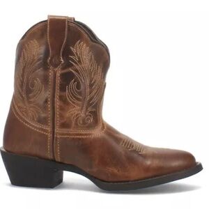 Laredo Tori Western Classic Brown Leather Cowboy Boots-Size 7.5